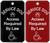 Red service dog ID tag with white lettering