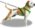 Fleece padded dog harness with adjustable girth strap