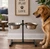 Adjustable elevated dog bowl feeder with two stainless steel bowls