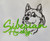 embroidered siberian husky graphic