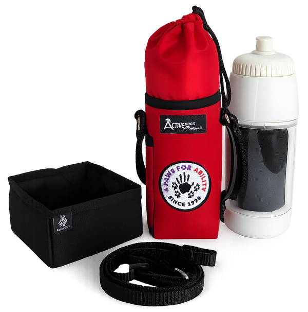 Custom Logo/Text Water Bottle Insulated Carrier w/FREE Bottle & Bowl