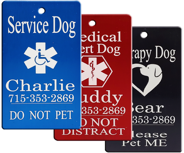 Custom engraved service dog badge