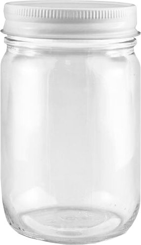 Police narcotics safe transport 12 oz glass jar with metal lid