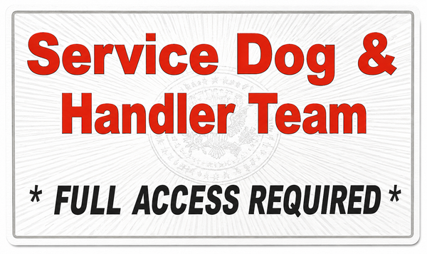 Service dog information cards