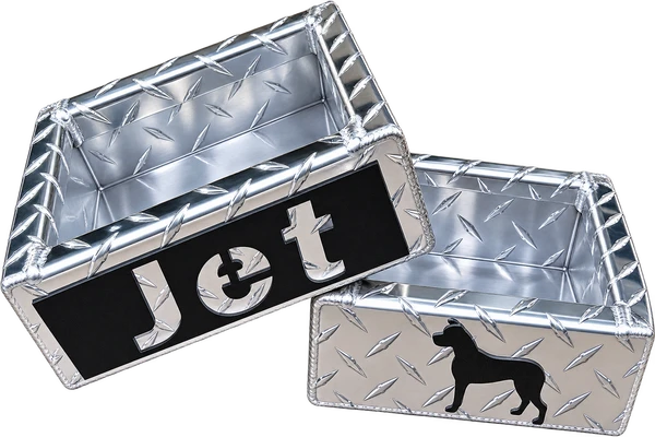 Personalized dog food and water bowl set
