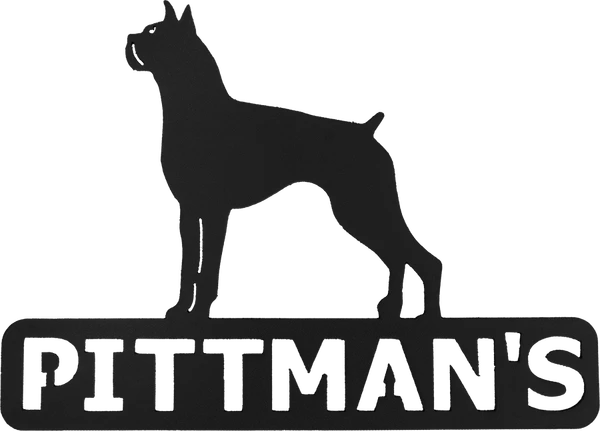 Personalized dog breed metal name sign