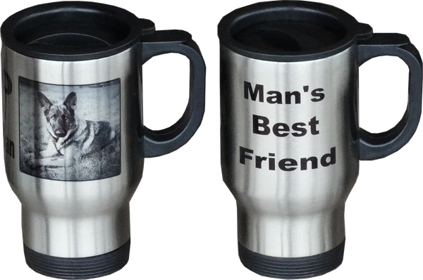 Personalized photo stainless steel travel mug