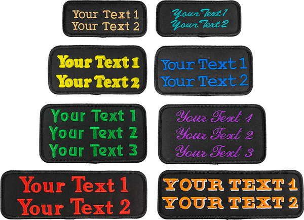 Custom embroidered text patch for dog vest
