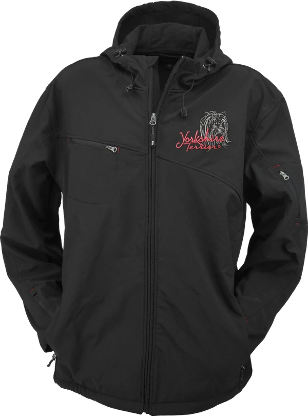 Personalized dog breed embroidered hooded softshell jacket