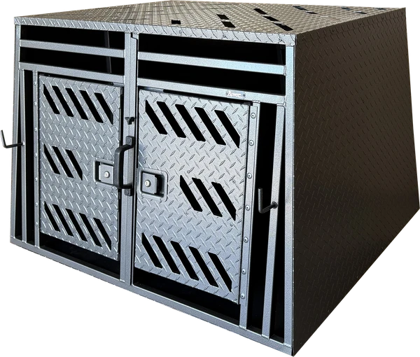 Powder coated aluminum 2 dog crate
