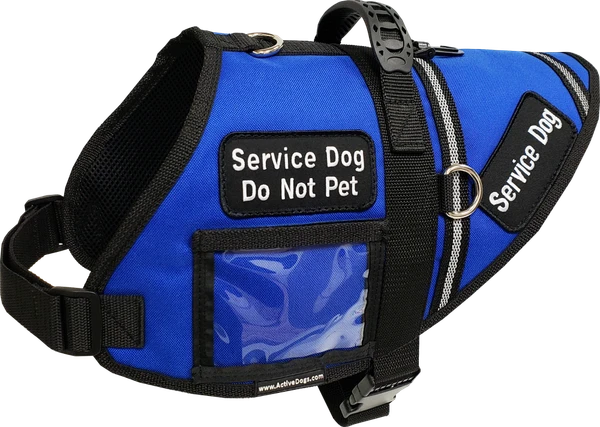 S&R style service dog vest with clear ID pocket