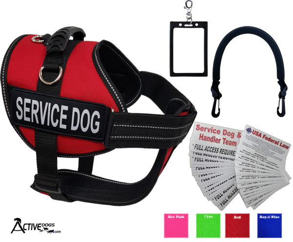 Service Dog Kit - Padded Harness Vest - Bridge Handle & ADA Cards