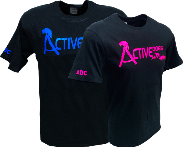 ActiveDogs logo T-shirt with personalized back text