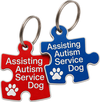 VAN dog tag （当時の袋.密閉×10個入） Autism Service Dog Tag | Puzzle Piece ID Tag | ActiveDogs