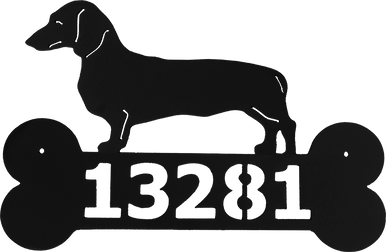 Custom Metal Address Sign w/ Dog Breed Silhouette