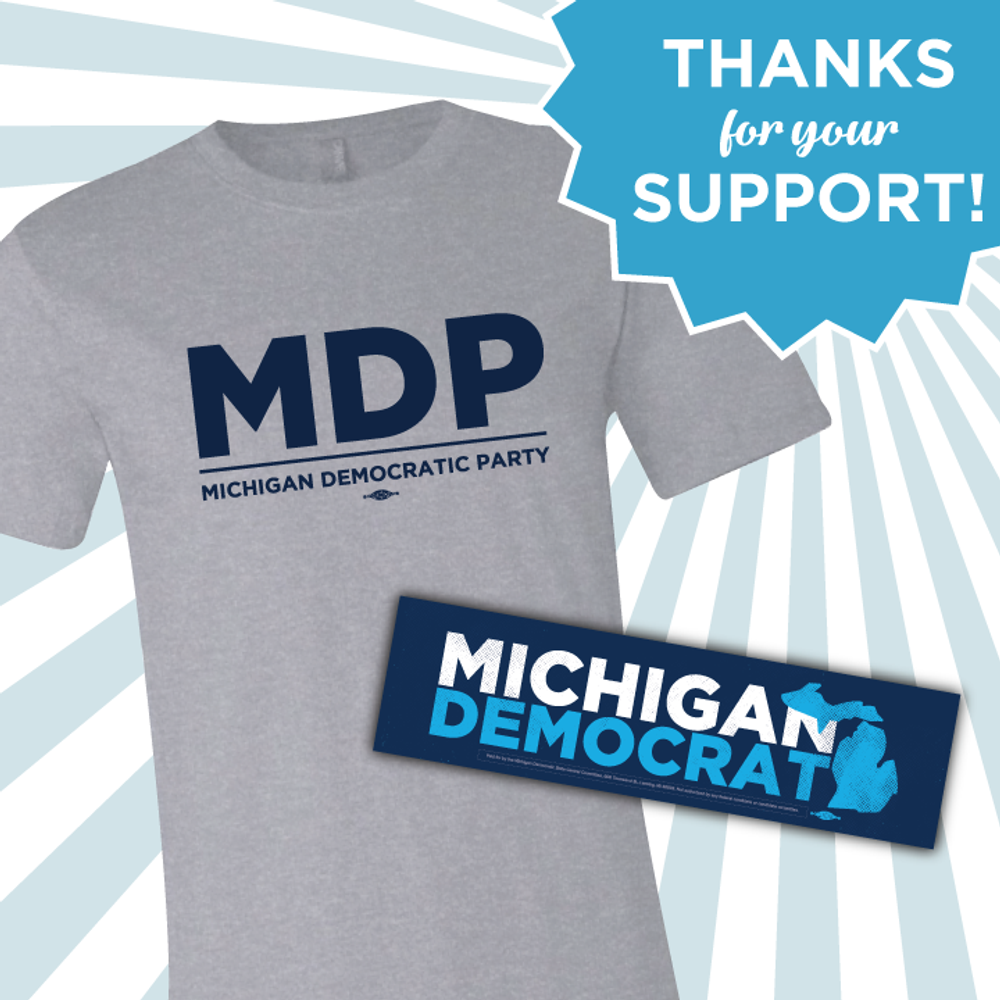 mdp thank you t shirt sticker michigan democratic