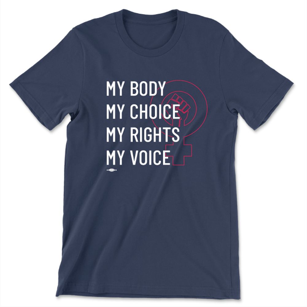 My Body, Choice, Rights, Voice (Unisex Navy Tee)