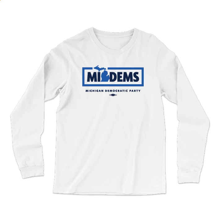 MI Dems (Long-Sleeve Tee) Available in White and Navy