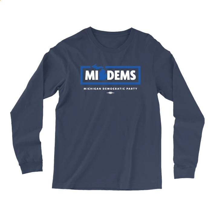 MI Dems (Long-Sleeve Tee) Available in White and Navy