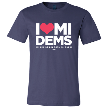 I Heart Michigan Dems (Navy Tee)