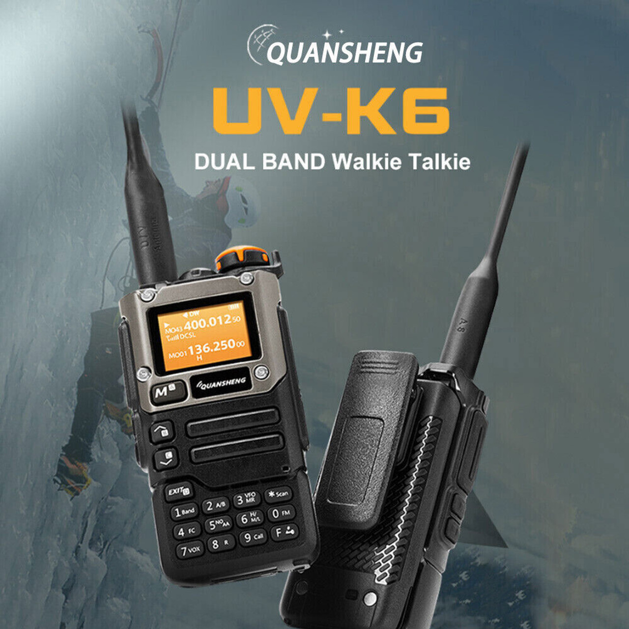 Quansheng UV-K5 50-600MHz Air Band Walkie Talkie 200Ch 5W UHF VHF DTMF FM  Scrambler NOAA Wireless Frequency Copy Two Way Radio - Two Way Radio