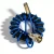 1:1 shortwave common-mode choke (or balun) / RF noise suppressor coil wound with a blue cable around a magnetic ring and fitted with coaxial connectors (such as PL-259 / SO-239)