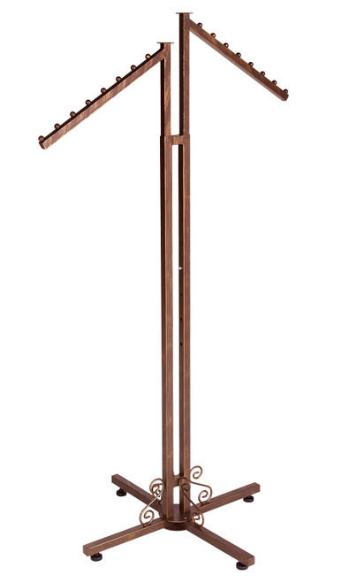 Black 2-Way Slant & Straight Clothing Rack – 72" Adjustable Height, Floor Standing, Steel