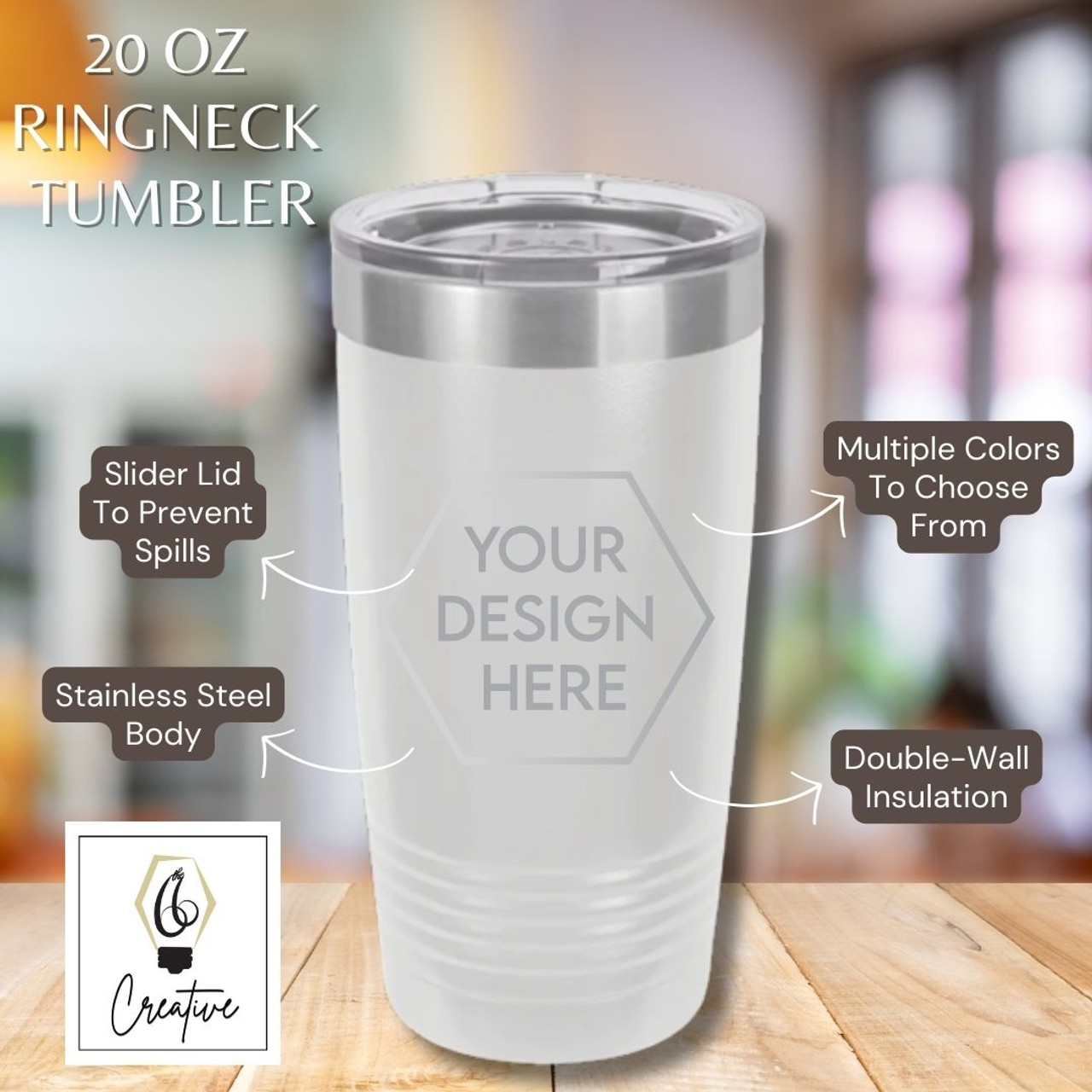 10 oz Ringneck Vacuum-Insulated Stainless Steel Tumbler with Clear