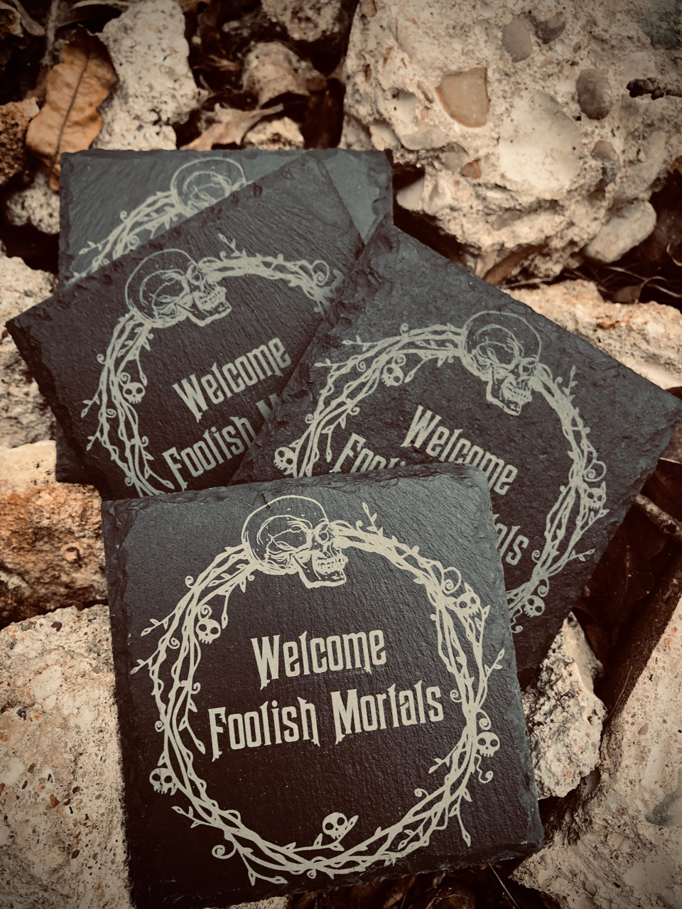 Welcome Foolish Mortals Coasters