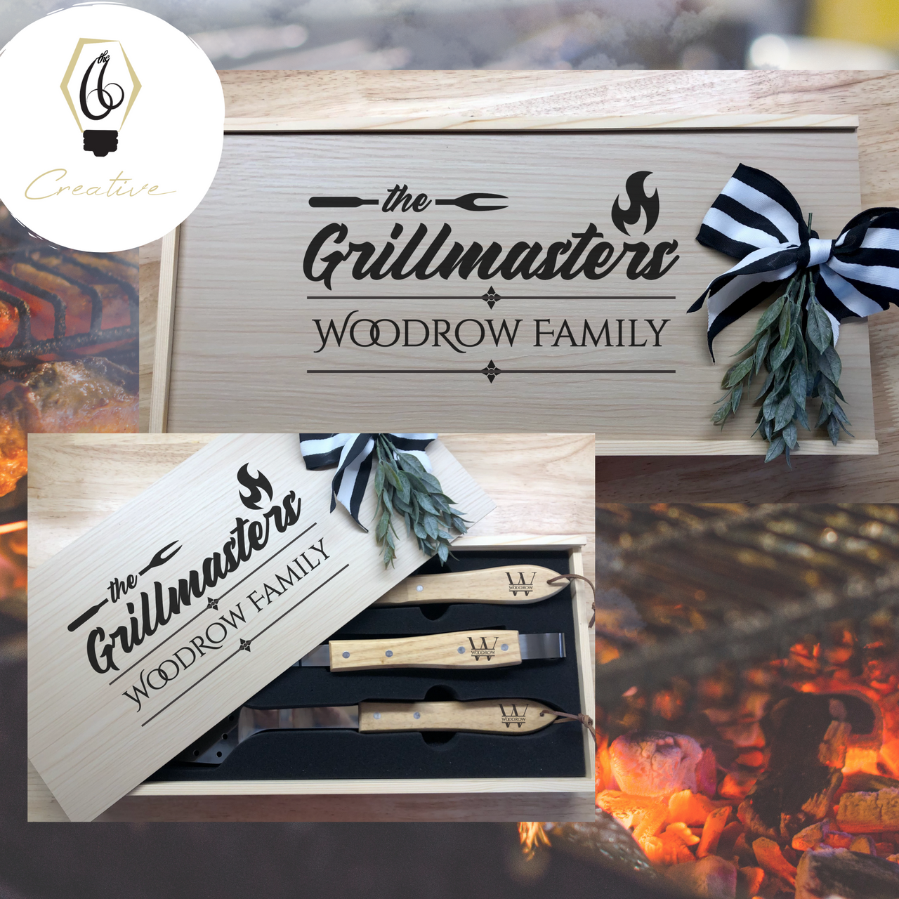 Personalized Grill Set of 3, Engraved Grilling Sets