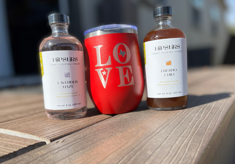 LOVE TEXAS - Wine Tumbler and Cocktail Drink Syrup