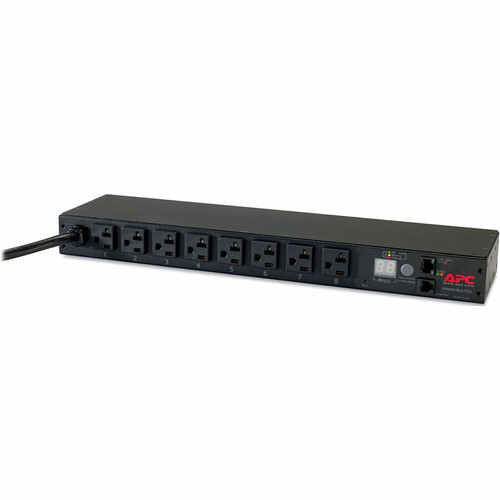 APC AP7801B-by Schneider Electric Rack PDU, Metered, 1U, 20A, 120V, (8) 5-20 Metered NEMA L5-20P 8 x NEMA 5-20R