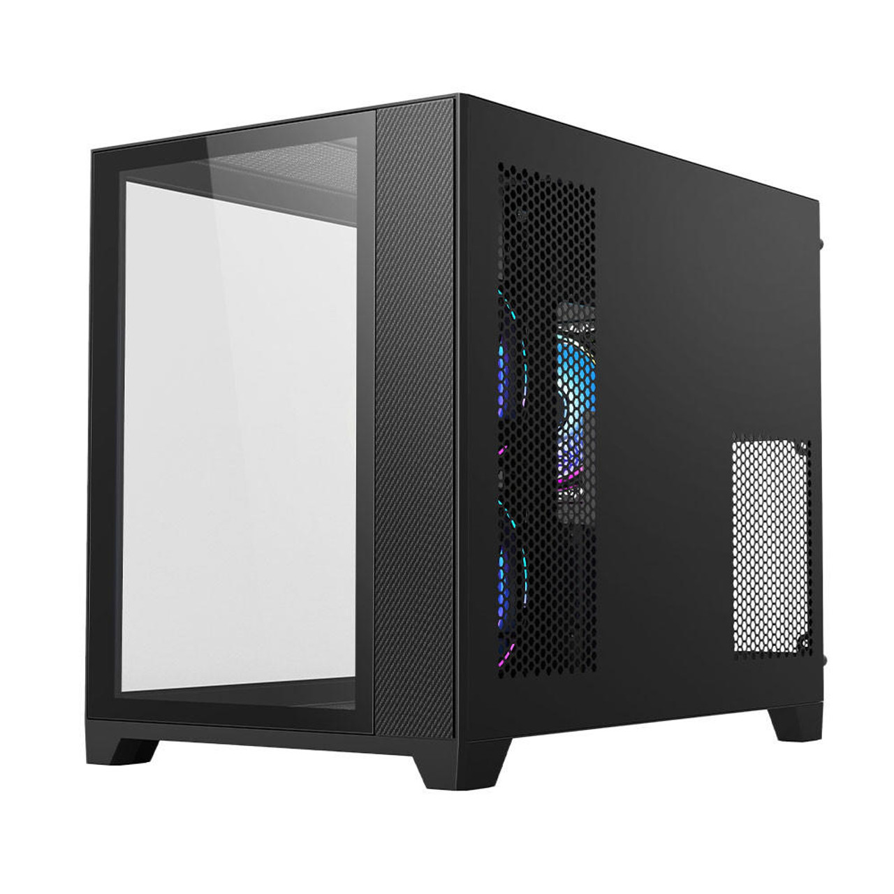 VIDA Vida Akira Black ARGB Gaming Case w/ Glass Front & Side, Micro ATX, 3x ARGB Fans, 6-Port PWM ARGB Fan Hub 