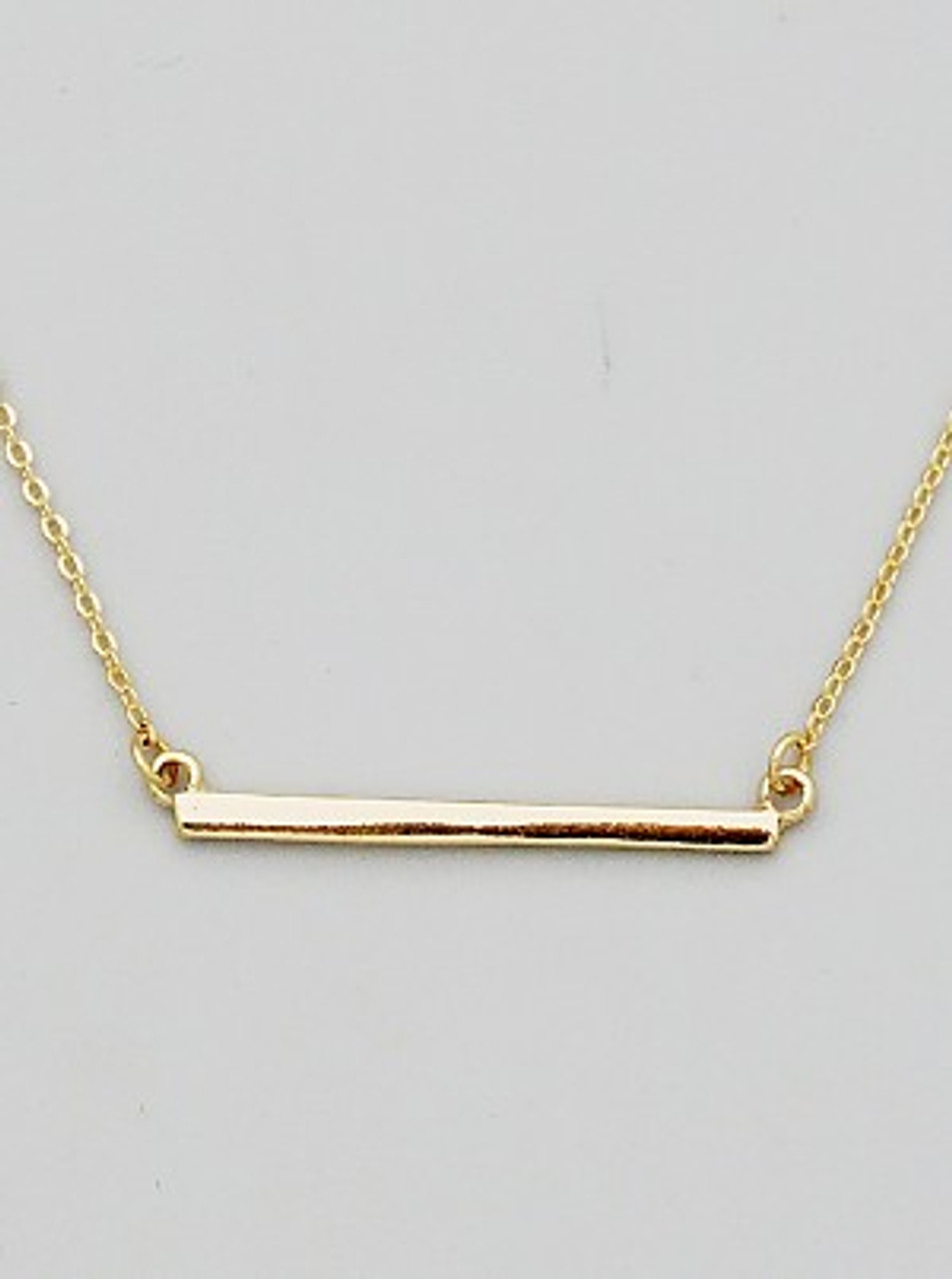 Classic Bar Shape Pendant Delicate Necklace (Gold)