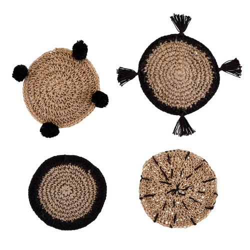 4 Set Seagrass Coasters 