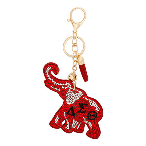 DST Sorority  Elephant Red Padded Keychain