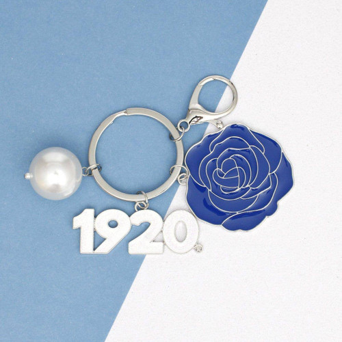 Zeta Phi Beta Sorority Flower Key Chain