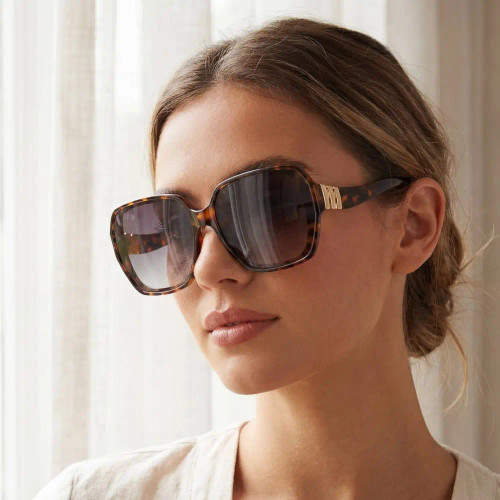 Oversized Square Tortoise Sunglasses Set