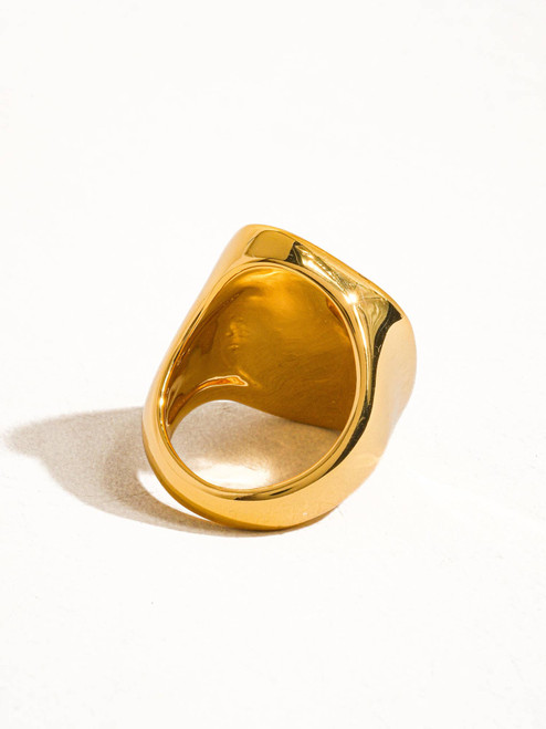 18k Gold Natural Shell Statement Ring