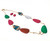 Raspberry, Turquoise and Silver Beaded Necklace
