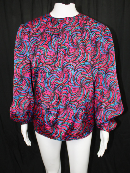 Vintage 1980s Abstract Print Blouse by Gailord
