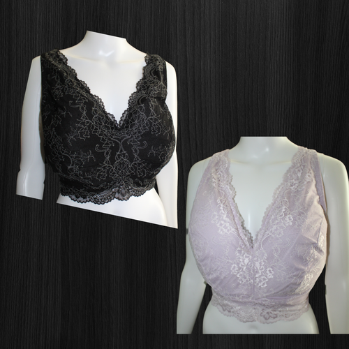 Secret Treasures Plus-size lace bralette - size 4x - set of 2