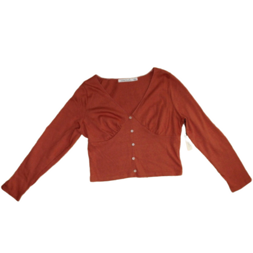 New With Tags Long Sleeve Burnt Orange Knit Top by Liberty Love size large