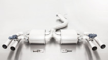 Remus Non-Resonated Cat back System with 4 tail pipes @ 84 mm angled, rolled edge, chromed - A3 8VS Saloon Facelift RS3 2.5 TFSI 294 kW DAZA 2017- Remus Non-Resonated Cat back System with 4 tail pipes @ 84 mm angled, rolled edge, chromed - A3 8VS Saloon Facelift RS3 2.5 TFSI 294 kW DAZA 2017-