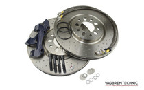 Vagbremtechnic Front 1-Piece 330x28mm Disc & Caliper Carrier Kit - Allows Fitment of Porsche Boxster S Calipers