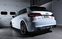 Milltek Audi RS3 PFL 15-17 Non Resonated Catback Exhaust, Black Trims