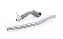 Milltek large bore downpipe with hi-flow sports cat for Audi S3 8V and Volkswagen Golf R Mk7 (2013 to 2021)