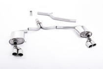 Milltek Cat-back - Quad-outlet. Requires S-Line rear bumper in addition to lower spoiler and detailing strip from the S5. 2009-2012 models need part numbers 8T0 807 521B 1RR and 8T0 807 791 2ZZ. 2012 and later facelift models need part numbers 8T8 80 Milltek Cat-back - Quad-outlet. Requires S-Line rear bumper in addition to lower spoiler and detailing strip from the S5. 2009-2012 models need part numbers 8T0 807 521B 1RR and 8T0 807 791 2ZZ. 2012 and later facelift models need part numbers 8T8 80