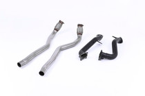 Milltek Large-bore Downpipes and Cat Bypass Pipes - Larger-bore 76mm Downpipes with cat bypass pipes for highly tuned cars. Downpipes feature ultra-durable semi-gloss black Cerakote coating. Requires Lambda extensions leads. Must be fitted with the M