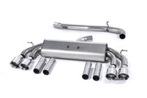 Milltek Cat-back - Non-Valved Race System. Non-resonated (louder). Quad Round Polished Tips - S3 - 2.0 TFSI quattro Saloon & Cabrio 8V - 2013-2020 - SSXAU542 Milltek Cat-back - Non-Valved Race System. Non-resonated (louder). Quad Round Polished Tips - S3 - 2.0 TFSI quattro Saloon & Cabrio 8V - 2013-2020 - SSXAU542